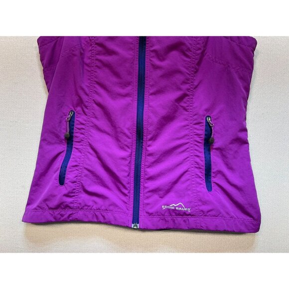 Eddie Bauer Womens Zip Up Hiking Cardigan Hooded Vest Size Small Purple Zip - Picture 7 of 11